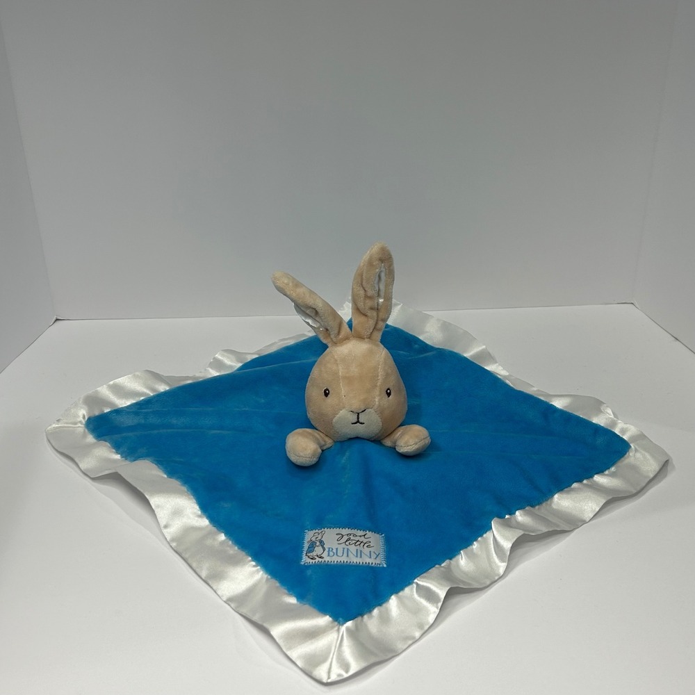 Peter Rabbit Blue Satin Trim Security Blanket Lovey Kids Preferred Bunny Taggie
